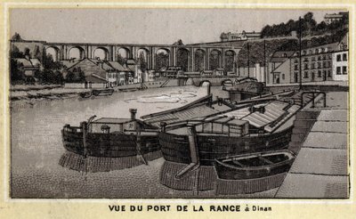Vista del puerto de la Rance en Dinan, Côtes-d
