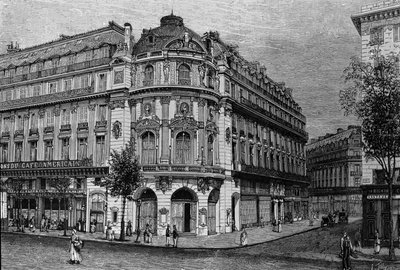 Vista del teatro du Vaudeville en París de Unknown artist