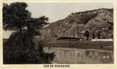 Vista del pueblo de Poilvache, Valle de la Mosa, Bélgica. Cromolitografía de finales del siglo XIX. de Unknown artist