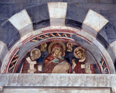 Virgen entre San Nicolás y San Lorenzo de Unknown artist