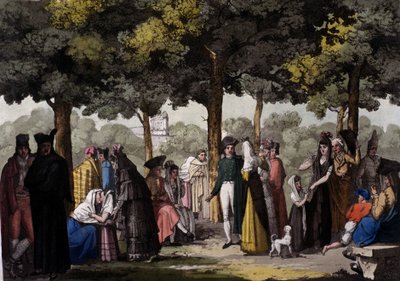 Paseo por las Ramblas en Barcelona. 1820 de Unknown artist