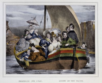 Paseo sobre el agua - litografía, principios del siglo XIX de Unknown artist
