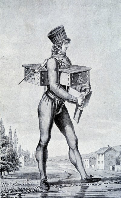 Traje de guerra del siglo XIX. Grabado del siglo XIX. de Unknown artist