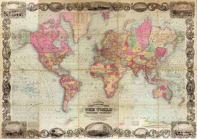 Mapa del mundo en proyección de Mercator de Unknown