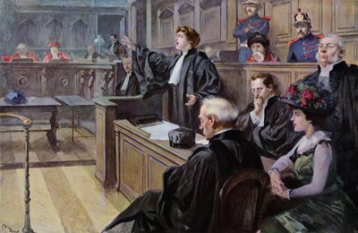 Abogada en el Tribunal de lo Social (litografía en color) de Unknown artist