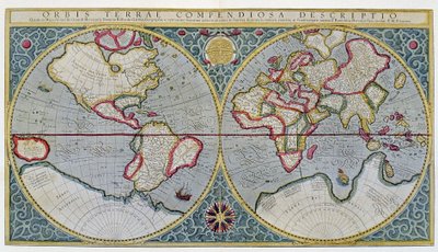 Mapa mundial de Mercator (1587) - después de "Gerardi Mercatoris Atlas sive Cosmographicae meditationes de fabrica mundi et fabricati figura", Ámsterdam de Unknown artist