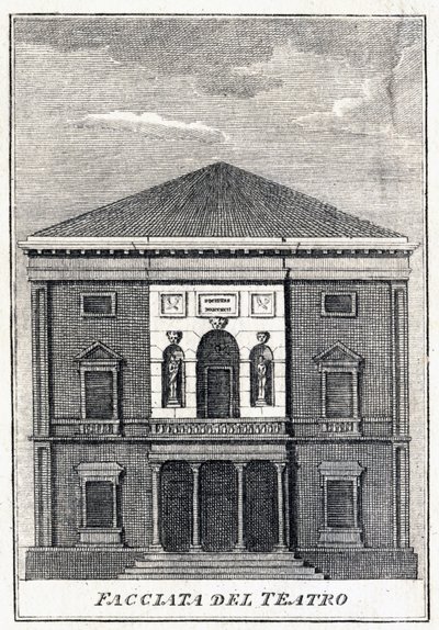 Fachada del Teatro La Fenice en Venecia a mediados del siglo XIX de Unknown artist