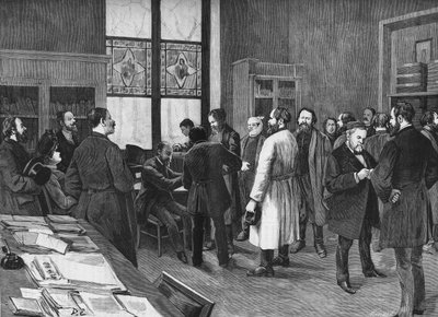 En el gabinete de Louis Pasteur en 1886 de Unknown artist