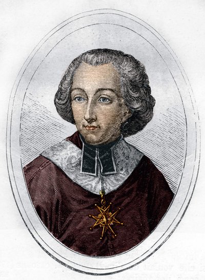 Retrato de Etienne de Loménie de Brienne (1727-1794), prelado y político francés. Grabado de 1866 de Unknown artist