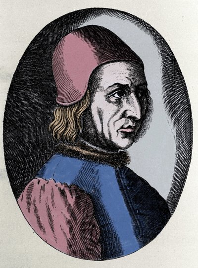 Retrato de Angelo Poliziano (Poliziano Angelo) humanista italiano 1454-1494. en “Virorum Doctorum effigies” de Filippo Galli de Unknown artist