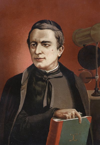 Retrato de Angelo Secchi, astrónomo italiano (1818-1878), fundador de la espectroscopía. Basado en Hombres y Mujeres célebres. Barcelona 1877. de Unknown artist