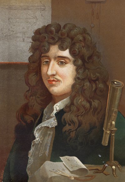 Retrato de Christiaan Huygens, físico y matemático holandés (1629-1695) después de “La Ciencia y sus Hombres” de Louis Figuier. Barcelona 1881 de Unknown artist
