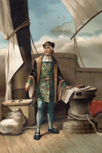 Retrato de Cristóbal Colón en italiano Cristoforo Colombo, navegante de origen genovés de Unknown artist