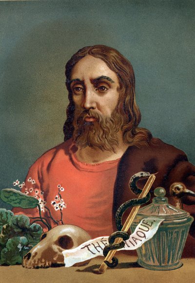 Retrato de Claudio Galeno (Klaudios Galenos o Claudio Galeno o Claudius Galenus o Galen, v. 131 - v. 201), médico griego. Después de La Ciencia y sus Hombres de Louis Figuier. Barcelona 1881 de Unknown artist
