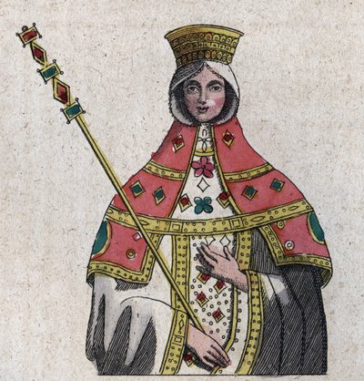 Retrato de Eudokia (o Eudocia) Ingerina (Eudocia Ingerina) (c. 840 - c. 882) esposa del emperador bizantino Basilio I - grabado de 