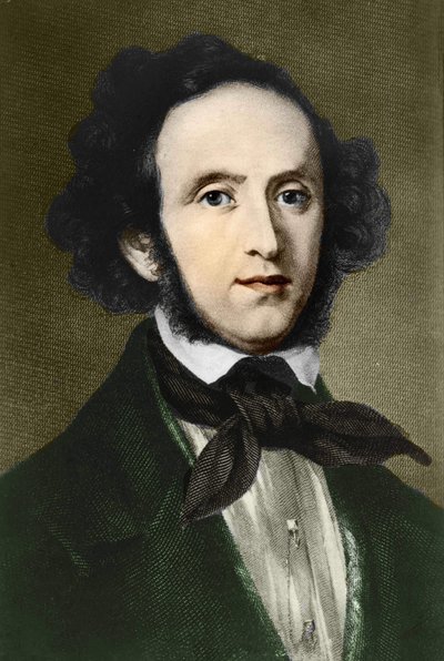Retrato de Felix Mendelssohn-Bartholdy, compositor alemán (1809-1847) de Unknown artist