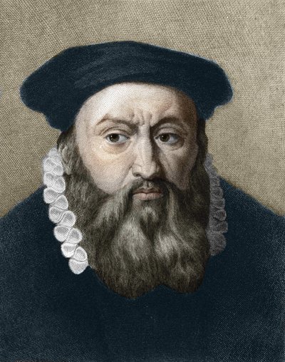 Retrato de Juan Calvino (1509-1564), reformador religioso y escritor francés de Unknown artist