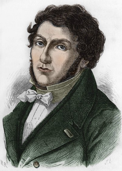 Retrato de Jean François Champollion llamado Champollion el Joven. Egiptólogo francés (1790-1832) de Unknown artist