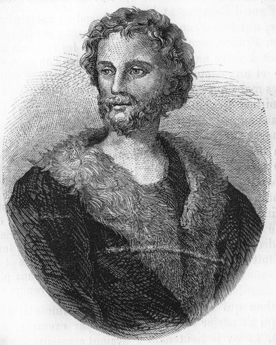 Retrato de Mathurin Régnier. Poeta francés (1573 a 1613) Grabado de 1866. de Unknown artist
