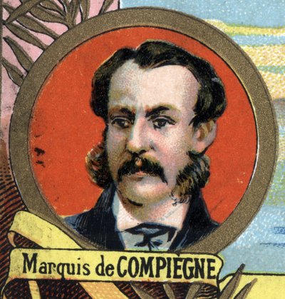 Retrato del Marqués de Compiègne (Louis Eugène Henri Dupont), viajero francés 1846-1877 de Unknown artist