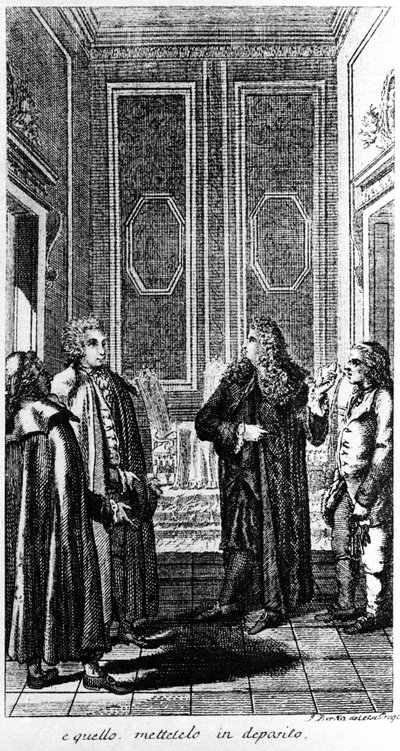 El arresto del libertino Giacomo Casanova (1725-1798) aventurero y escritor italiano. Grabado del siglo XIX de Unknown artist