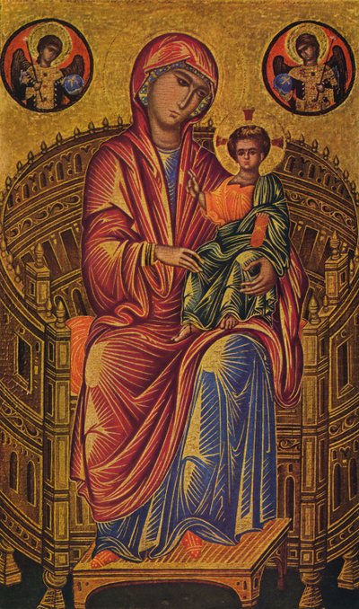 Madonna y niño entronizados, c1260-1280 de Unknown Byzantine school