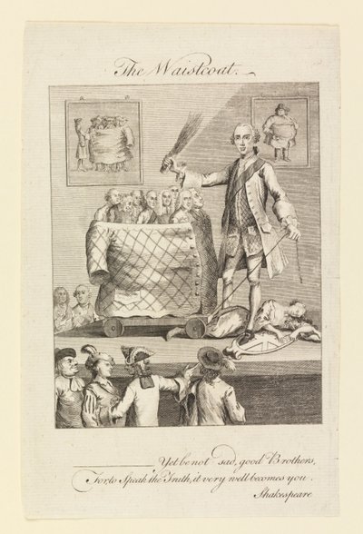 El chaleco (Caricatura sobre la moda de los chalecos) de Unknown, English