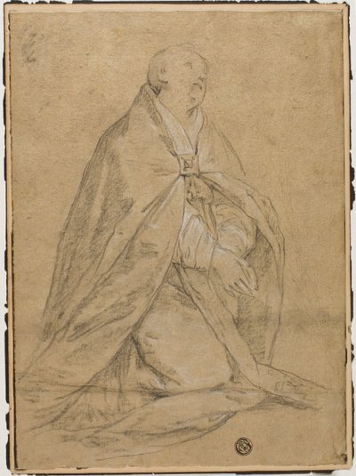 Santo eclesiástico arrodillado de Unknown Florentine