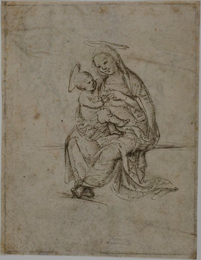 Virgen con el Niño (anverso); Putti (reverso) de Unknown Florentine
