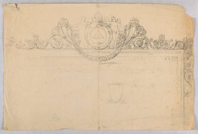 Diseño para el remate en la parte trasera de un carruaje de Unknown, Italian