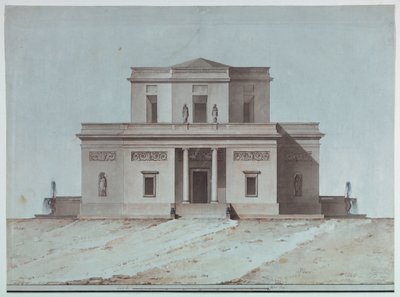 Elevación de una villa de campo de Unknown, Italian