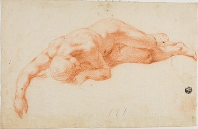 Hombre desnudo reclinado de Unknown Italian