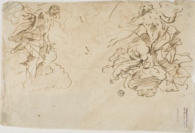 Dos figuras en las nubes de Unknown Italian
