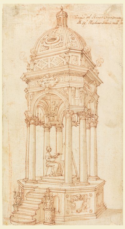 Dibujo, Catafalco de la artista bolonesa Elisabetta Sirani (1638-1665), 1665 de Unknown artistUnknown artist