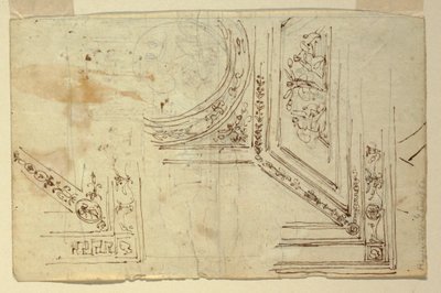 Dibujo, decoraciones del techo, 1810-1820 de Unknown artistUnknown artist