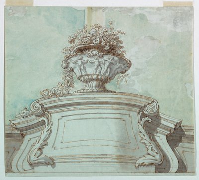 Dibujo, Panel central para un techo, 1750-1800 de Unknown artistUnknown artist