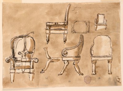 Dibujo, Sillas, 1780-90 de Unknown artistUnknown artist