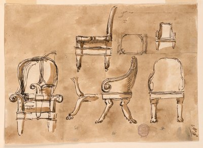 Dibujo, Sillas, ca. 1800 de Unknown artistUnknown artist