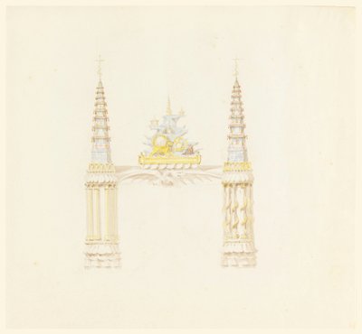 Dibujo, Chimenea, Pared Oeste de la Sala de Música, ca. 1820 de Unknown artistUnknown artist