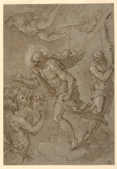 Dibujo, Cristo en el limbo, 1625-1628 de Unknown artistUnknown artist