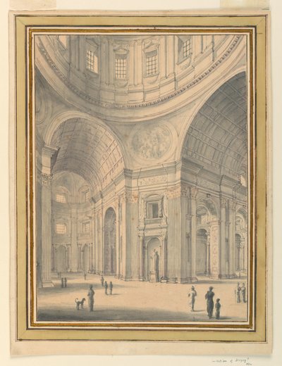 Dibujo del interior de una iglesia, hacia 1770 de Unknown artistUnknown artist