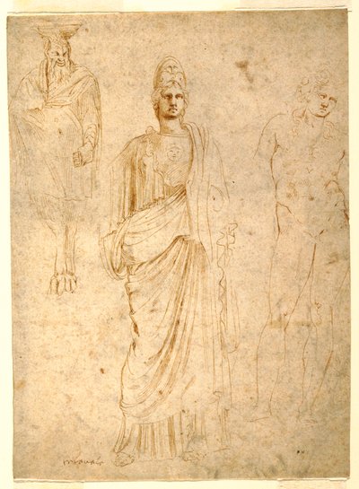 Dibujo, Figuras clásicas, hacia 1550 de Unknown artistUnknown artist