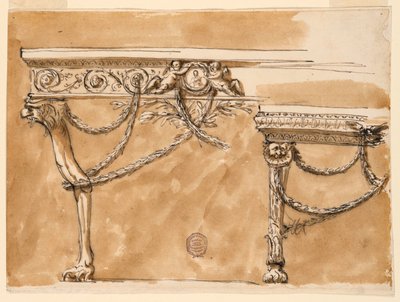 Dibujo, Consolas, ca. 1790 de Unknown artistUnknown artist