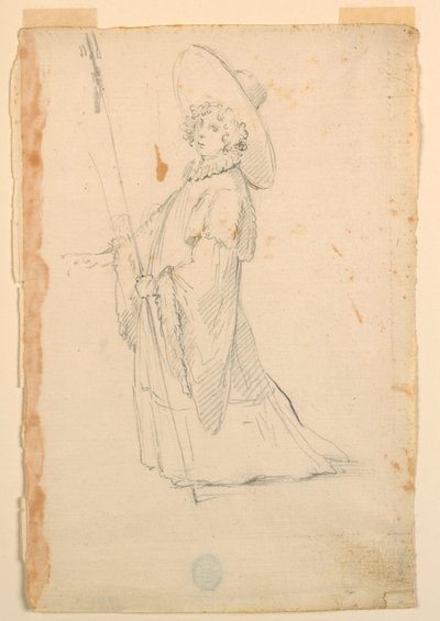 Dibujo, Diseño de vestuario: Una muchacha con atuendo fantástico para un ballet, ca. 1720 de Unknown artistUnknown artist