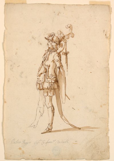 Dibujo, Diseño de vestuario: Una página para un ballet, ca. 1720 de Unknown artistUnknown artist