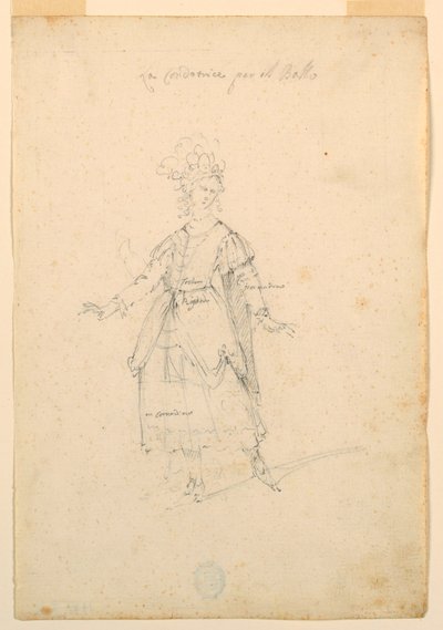 Dibujo, Vestuario: Una cantante para un ballet, ca. 1720 de Unknown artistUnknown artist