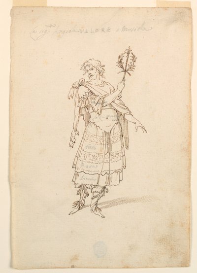Dibujo, Vestuario: Valor y Música para un Ballet, ca. 1720 de Unknown artistUnknown artist