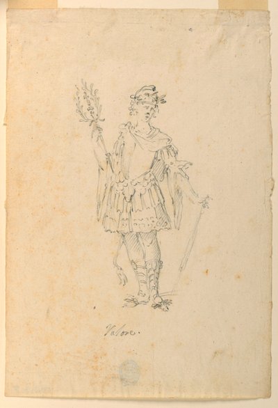 Dibujo, Vestuario: Valor para un ballet, ca. 1720 de Unknown artistUnknown artist