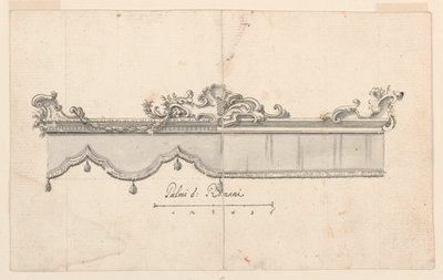 Dibujo, Cresta de un dosel (V: bocetos de figuras), ca. 1750-75 de Unknown artistUnknown artist