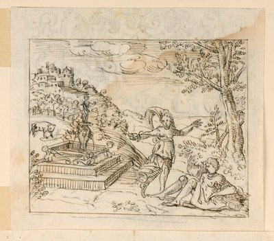 Dibujo, Muerte de Tisbe, 1600-1625 de Unknown artistUnknown artist